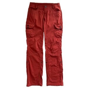 Kuhl Womens Freeflex Roll Up Pants Size 2 Red Cargo Hiking Outdoor Camping